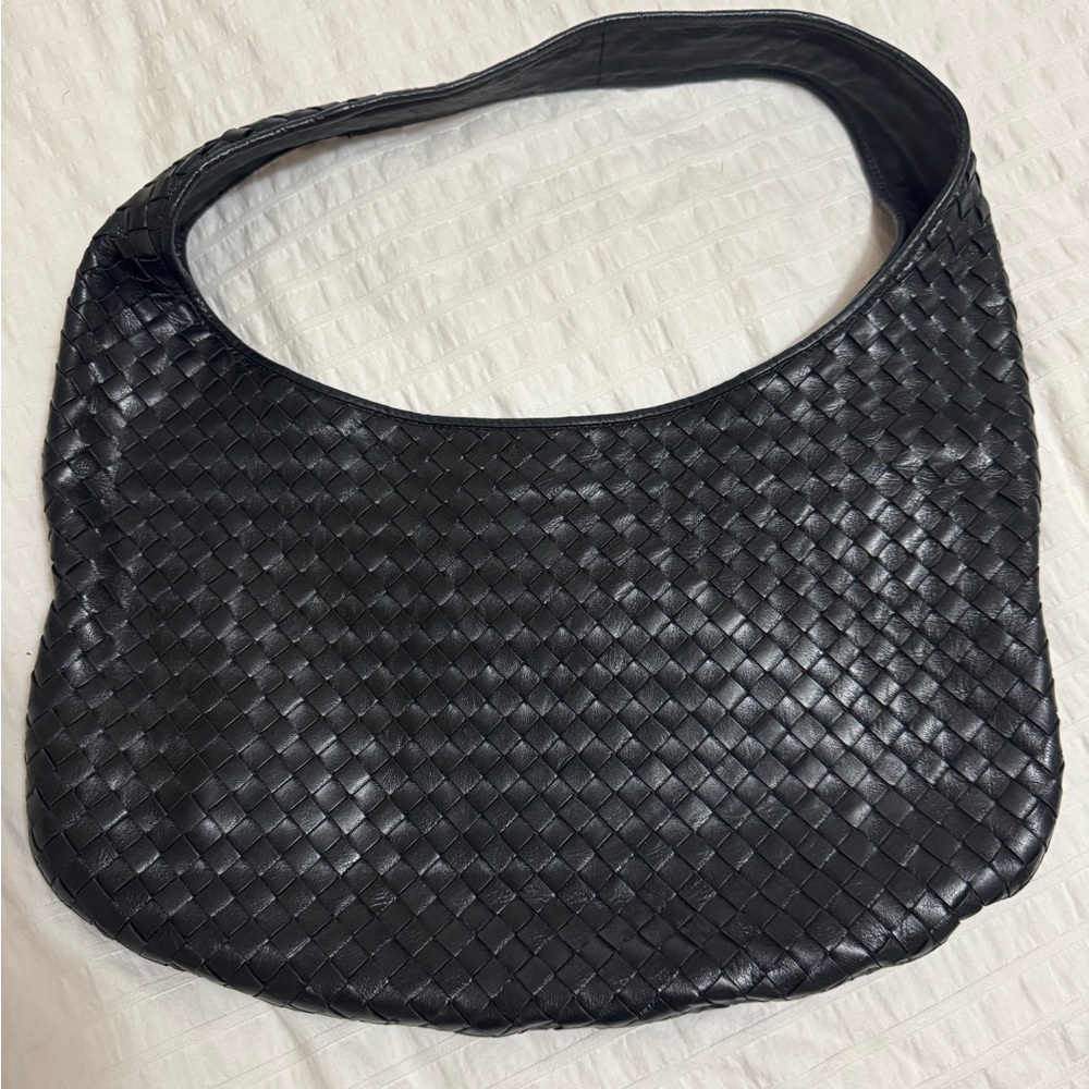 authentic vintage Bottega Venetta Intrecciato black hobo bag